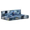 vidaXL 2-delige Bankkussenset pallet denim patchwork blauw