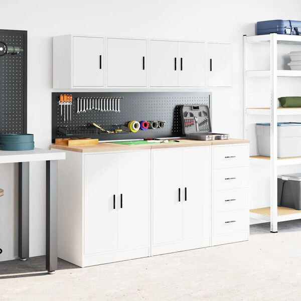 vidaXL Garagewandkast bewerkt hout wit