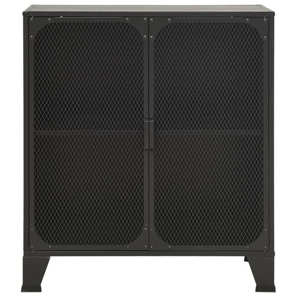 vidaXL Opbergkast 72x36x82 cm metaal en MDF grijs