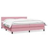 vidaXL Boxspring met matras fluweel roze 200x210 cm