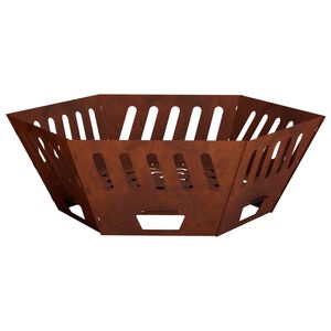 vidaXL Vuurkorf Roestkleurig 80 x 80 x 28 cm weervast staal