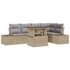 vidaXL Tuin Sofa Set 6 st Beige poly rattan