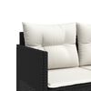 vidaXL 5-delige Loungeset met kussens poly rattan zwart