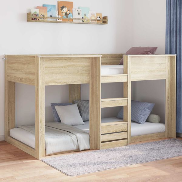 vidaXL Vloer bedframe Sonoma 100 x 200 cm Bewerkt hout