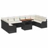 vidaXL Tuin Sofa Set met kussen 11 pcs Zwart en cr&egrave;me