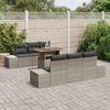 vidaXL Tuin Sofa Set met opslag 7 pcs Grijs Poly riet