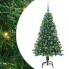 vidaXL Kunstkerstboom Groen 150 cm PVC en Staal en Kunststof