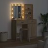 vidaXL Make-up tafel set met LED 2 pcs Sonoma Eiken Bewerkt hout