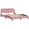 vidaXL Bed met matras "Dover" fluweel roze 120x200 cm