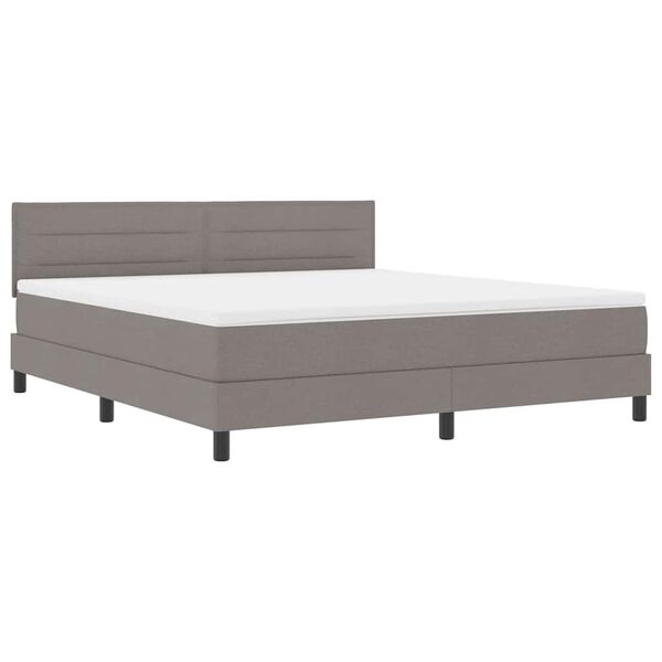vidaXL Boxspringbed met matras met hoofdeinde Taupe 180 x 200 cm Stof