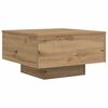 vidaXL Salontafel Artisan Eiken 55 x 55 x 31 cm Bewerkt hout