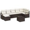 vidaXL Bankstel met kussen met opslag 8 pcs Bruin en Cr&egrave;me poly rattan