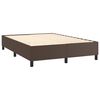 vidaXL Boxspring met matras en LED kunstleer bruin 140x200 cm