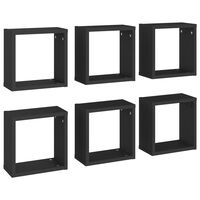 vidaXL Wandschappen kubus 6 st 30x15x30 cm zwart