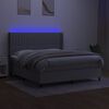 vidaXL Boxspring met matras en LED stof lichtgrijs 160x200 cm