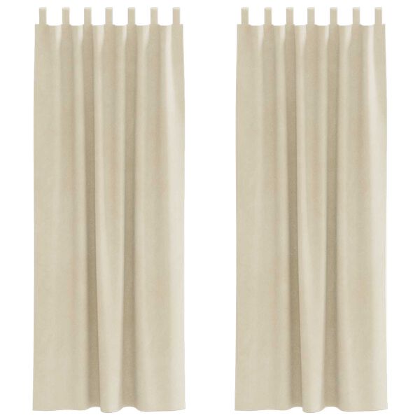 vidaXL Verduisterende gordijnen 2 pcs Cr&egrave;me 140 x 225 cm Fluweel
