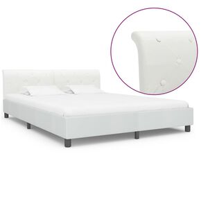 vidaXL Bedframe kunstleer wit 180x200 cm