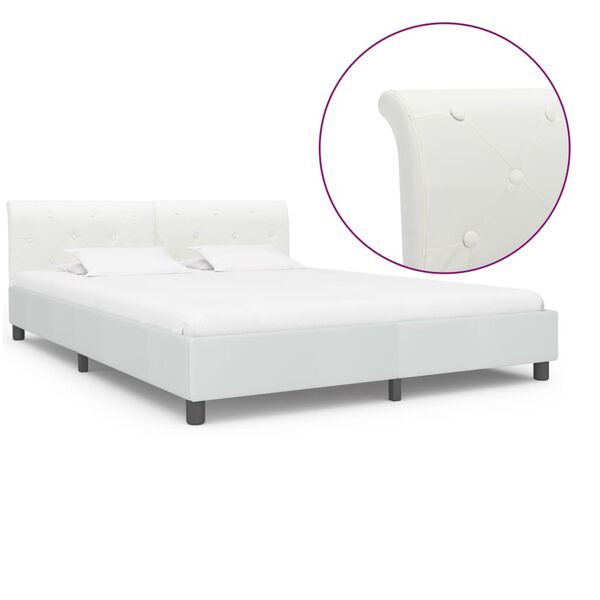 vidaXL Bedframe kunstleer wit 180x200 cm