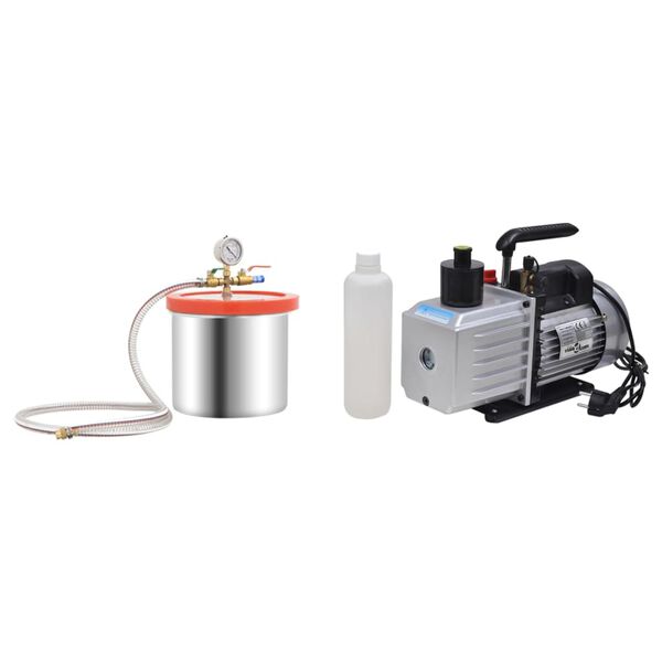 vidaXL Vacuümkamer met 2-traps pomp 7,4 L