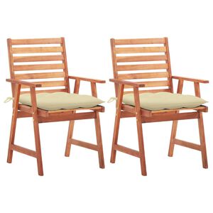 vidaXL Tuinstoelen 2 st met kussens massief acaciahout