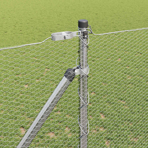 vidaXL Afrasteringspaal Zilver 50 x 1,4 m (13 mm gaas) Staal