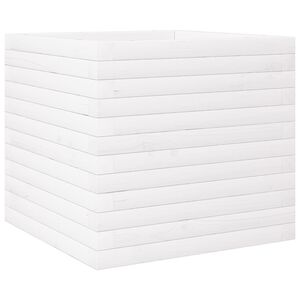 vidaXL Plantenbak 50x50x46 cm massief grenenhout wit