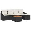 vidaXL Tuin Sofa Set met kussen met opslag 6 pcs Zwart Poly riet