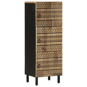 vidaXL Hoge kast 40x33,5x110 cm massief ruw mangohout