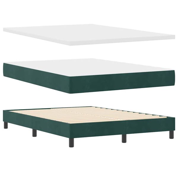 vidaXL Boxspringbed met matras Donkergroen 200 x 140 cm Fluweel