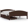 vidaXL Bedframe met 2 lades 160x200 cm massief grenenhout donkerbruin