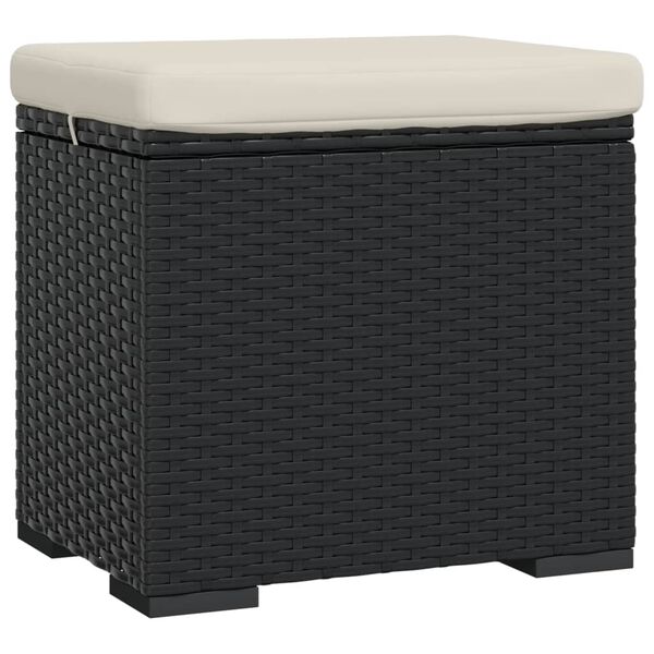 vidaXL Hockers met kussens 2 st 40x30x40 cm poly rattan zwart