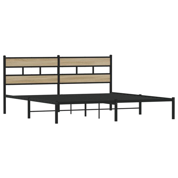 vidaXL Bedframe zonder matras metaal sonoma eikenkleurig 193x203 cm