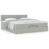 vidaXL Ottoman bed met matras 200x200 cm fluweel lichtgrijs