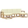 vidaXL Buiten bankenset 6 st Wit en cr&egrave;mekleurig Polyester