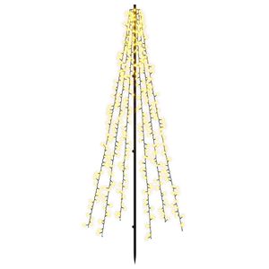vidaXL LED Kerstboom 165 cm 540 LED's Warmwit Staal Zwart