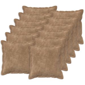 vidaXL Kussensloop 12 st HOUTEN Taupe 40 x 40 cm Microfiber Fleece