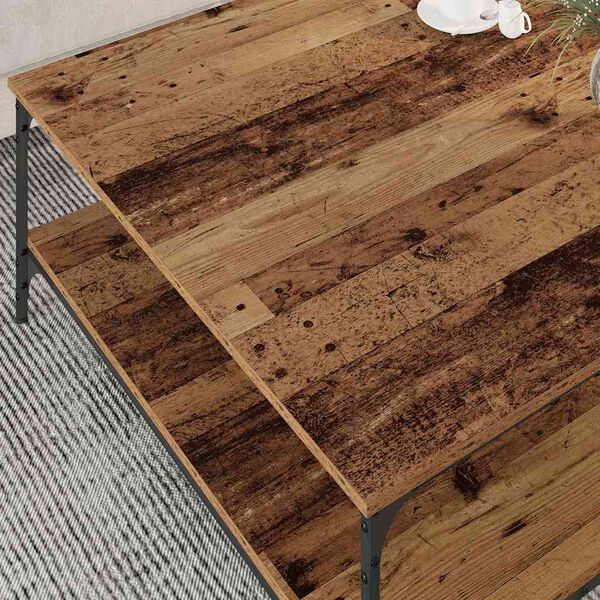 vidaXL Salontafel Oud hout 100 x 100 x 40 cm Bewerkt hout