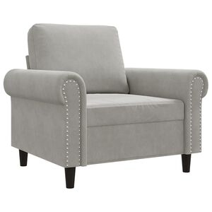 vidaXL Fauteuil 60 cm fluweel lichtgrijs