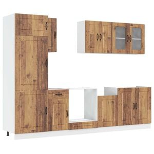 vidaXL 8-delige Keukenkastenset Kalmar bewerkt hout oud houtkleurig