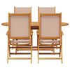 vidaXL Tuin eettafelset 5 pcs Taupe Massief Acaciahout