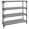 vidaXL Boekenkast 100x33x100 cm hout en staal grijs sonoma eikenkleur