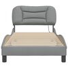 vidaXL Bedframe met LED zonder matras "Hvar" 80x200 cm stof lichtgrijs