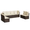 vidaXL 8-delige Loungeset met kussens poly rattan bruin