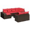 vidaXL 11-delige Loungeset met kussens poly rattan bruin