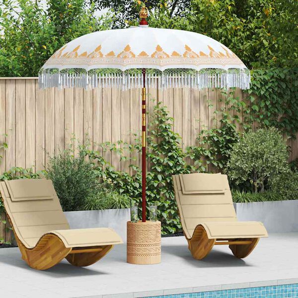 vidaXL Balinese Parasol Cr&egrave;me 215 x 215 x 260 cm