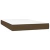 vidaXL Boxspring met matras en LED stof donkerbruin 120x200 cm