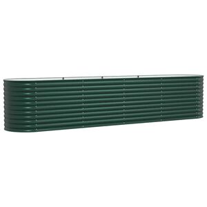 vidaXL Verhoogd bed Groen 400 x 80 x 81 cm Staal