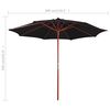 vidaXL Parasol met houten paal 300x258 cm zwart