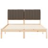 vidaXL Bedframe met Gevoerd Hoofdgedeelte Taupe 140 x 190 cm