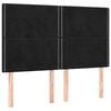 vidaXL Hoofdbord zwart 144x5x118/128 cm fluweel